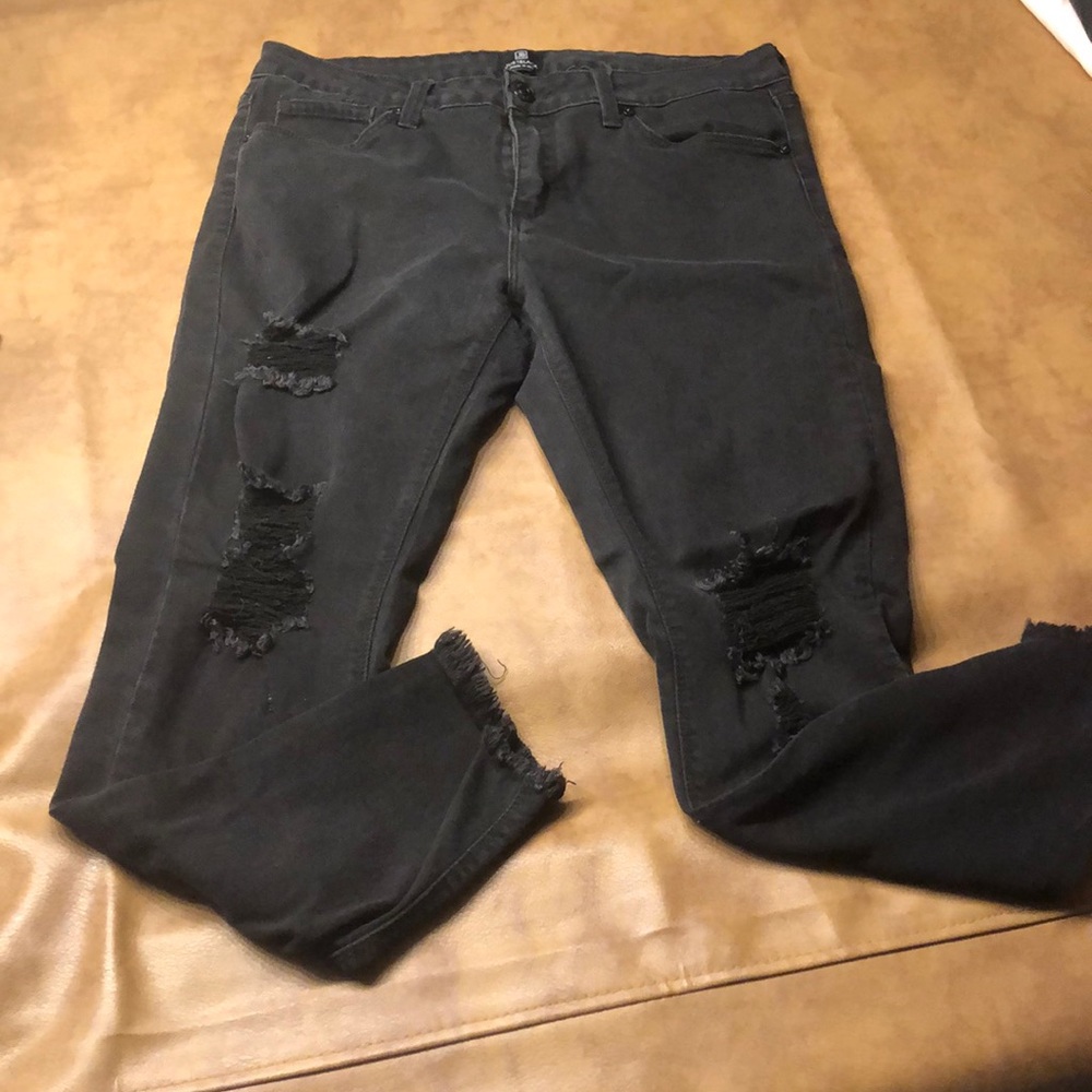 Just Black Distressed Skinny Jeans